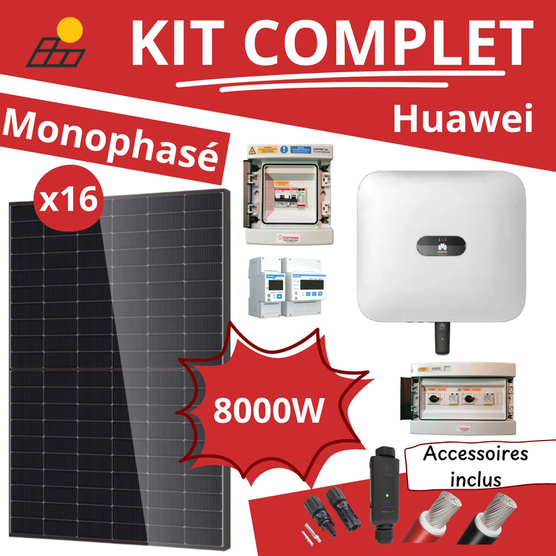 Kit Solaire Complet 8000W Monophasé - Onduleurs Huawei