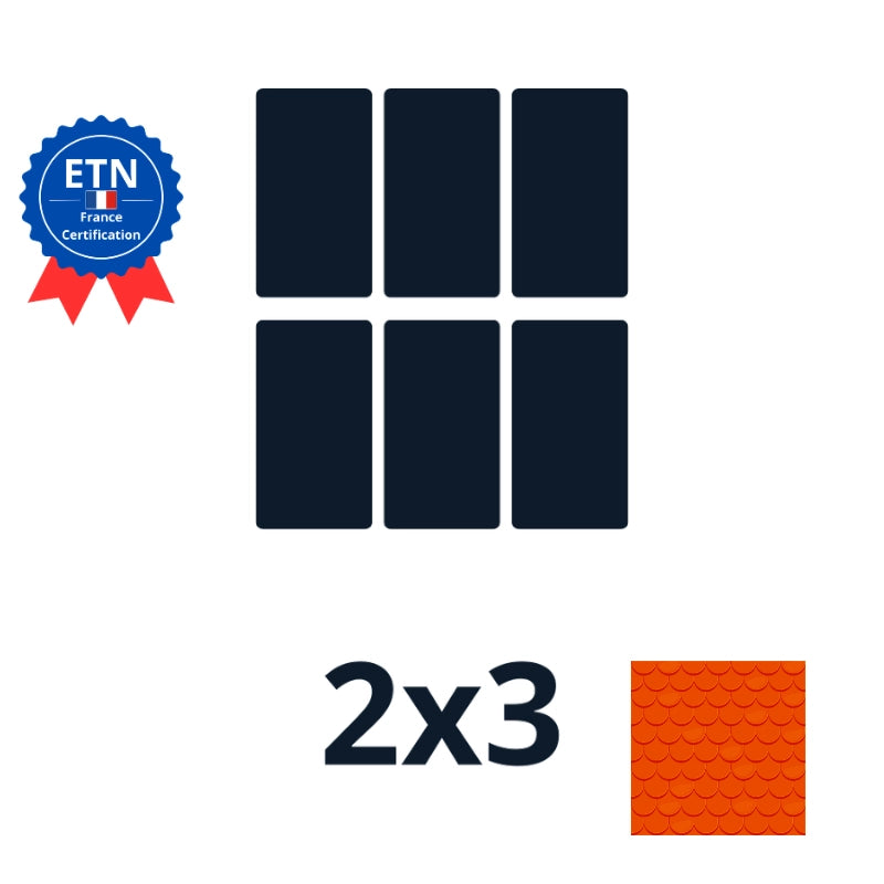 Fixations tuile plate | Orientation des panneaux 2*3 portrait (K2)