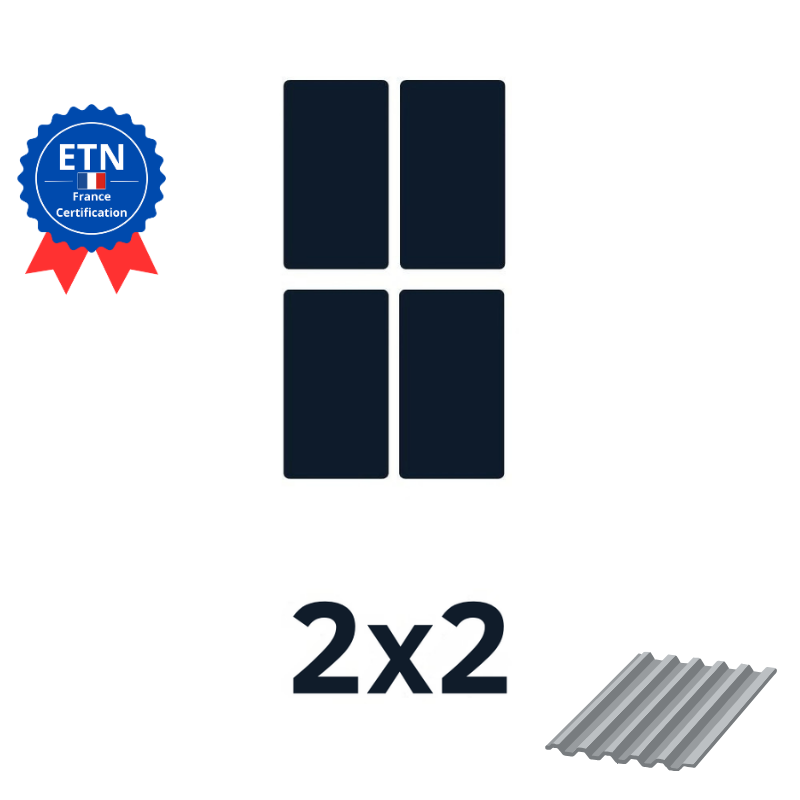 Fixations bac acier 2000w｜Orientation des panneaux 2*2 (K2)