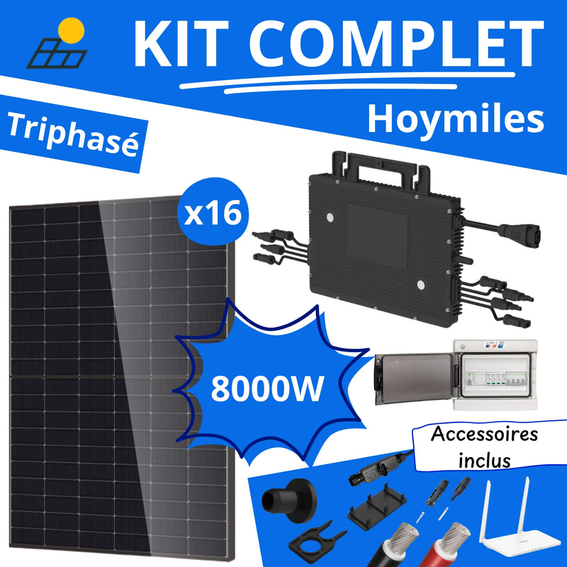Kit Solaire Complet 8000W Triphasé - Micro-Onduleurs Hoymiles
