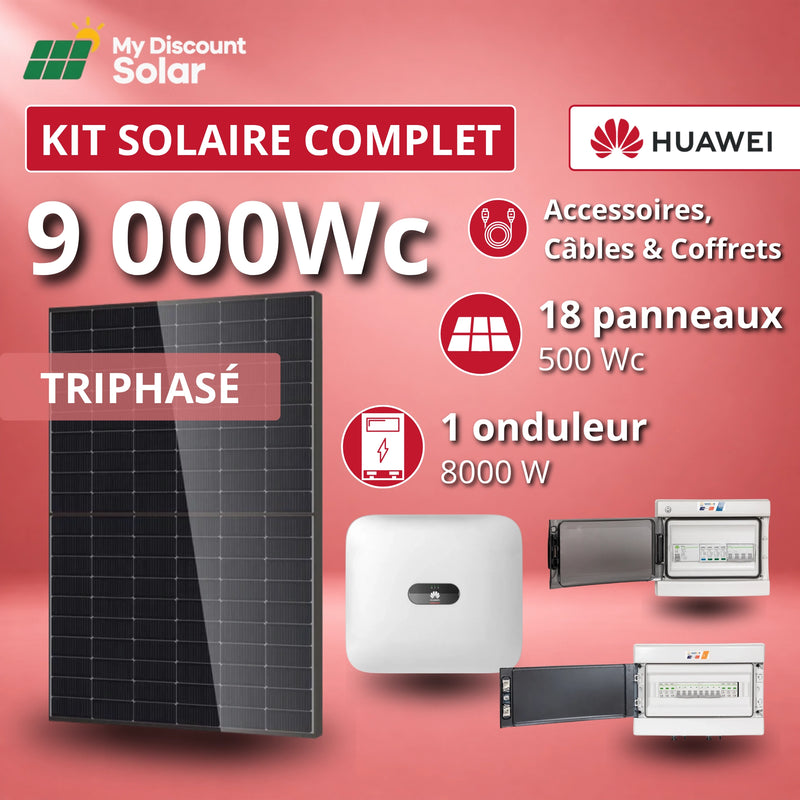 Kit Solaire Complet 9000W Triphasé - Onduleurs Huawei