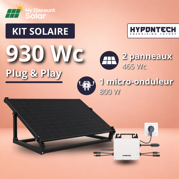 Kit Plug & Play 930W - Panneaux bifacial + micro-onduleur Hypontech