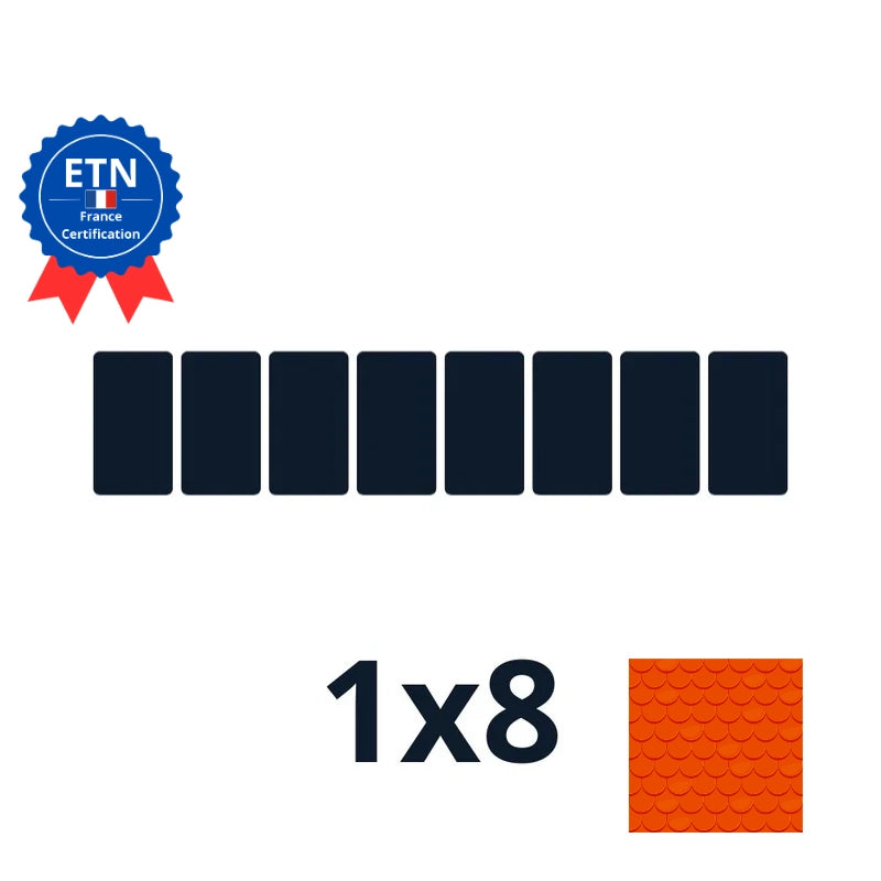 Fixations tuile plate | Orientation des panneaux 1*8 portrait (K2)