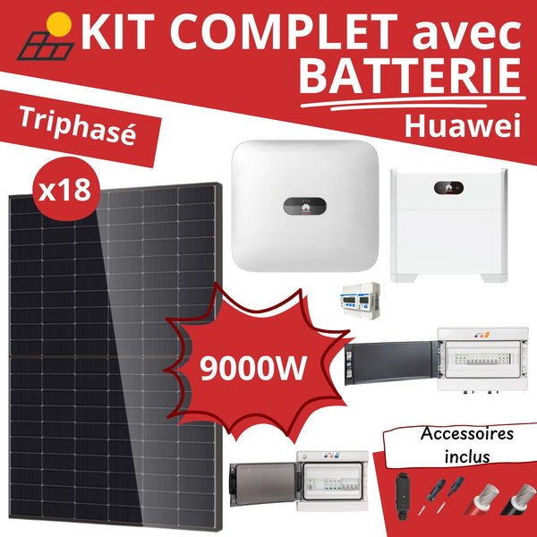 Kit Solaire Complet 9000W Triphasé + Batterie Huawei 5kWh
