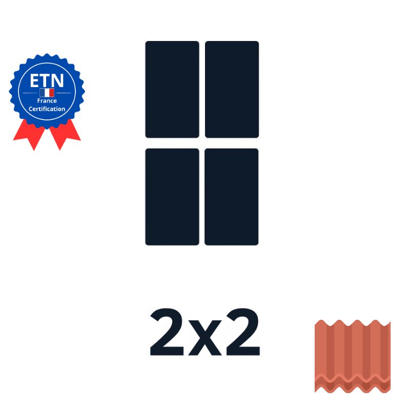 Fixations tuile 2000w｜Orientation des panneaux 2*2 (K2)