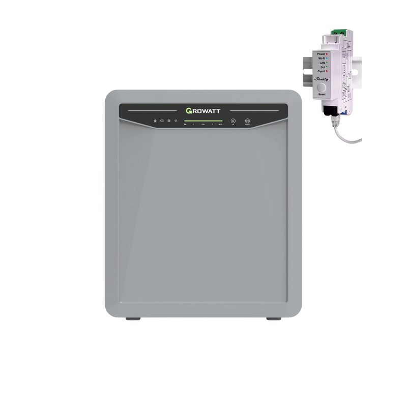 Growatt - Batterie Plug & Play 5kW - AURA 5000 + Shelly - Compteur universel Pro EM-50