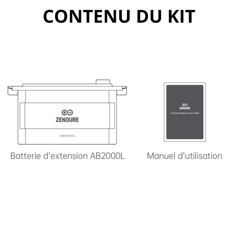 Zendure AB2000L – Batterie d’extension LiFePO4 1,92 kWh pour SolarFlow 800 Plus