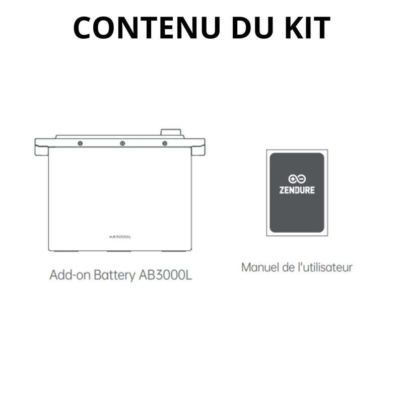 Zendure AB3000L – Batterie d’extension LiFePO4 2,88 kWh pour SolarFlow 2400 AC+ et 2400 Pro