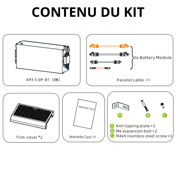 Growatt - Module de batterie 5kWh contenu