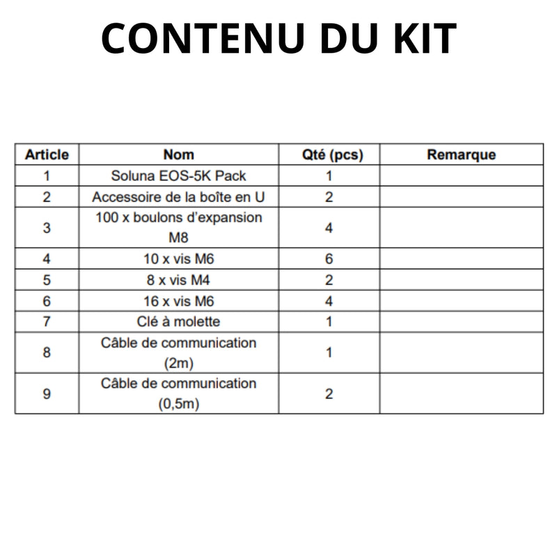 Soluna - Batterie de stockage Lithium EOS 5K - 5.12kWh