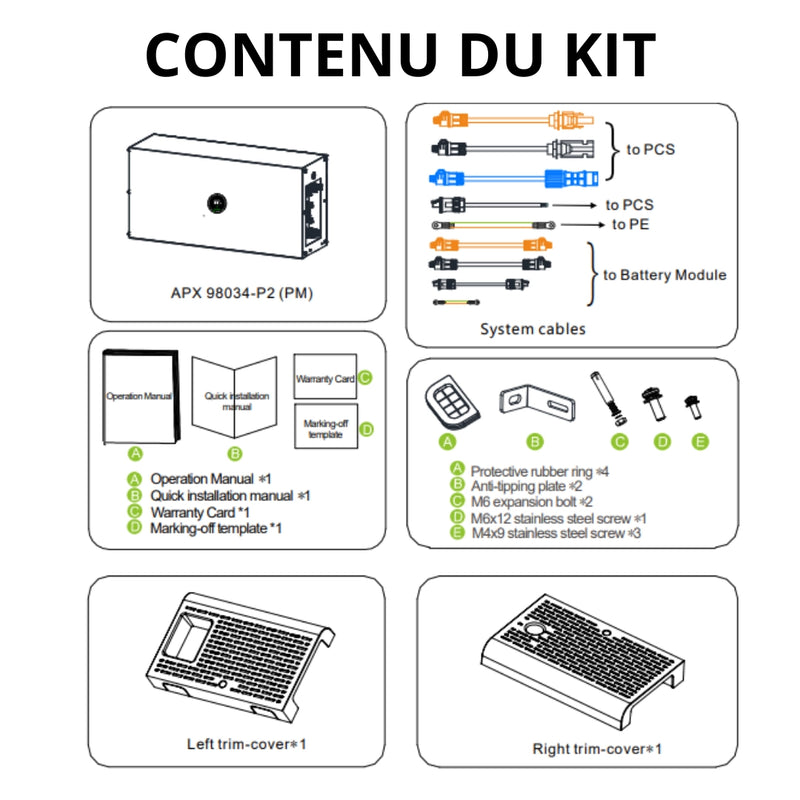 Growatt - Contrôleur de Batterie APX 98034-P2 (BMS) compatible série MOD/MID XH + base incluse