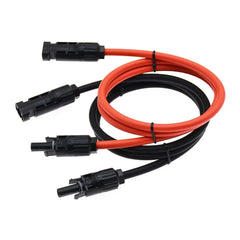 Lot de 2 Câble Solaire 6mm² MC4 (noir et rouge) avec tête pour 10 mètres