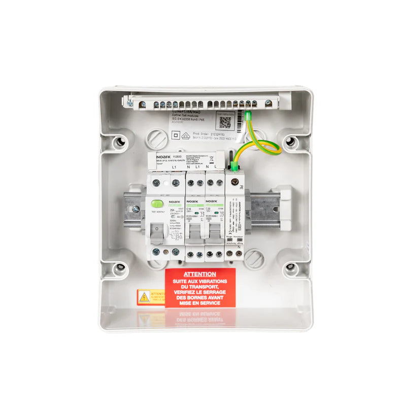 Coffret Photovoltaïque AC 6kW Monophasé - 32A - 30mA - Parafoudre