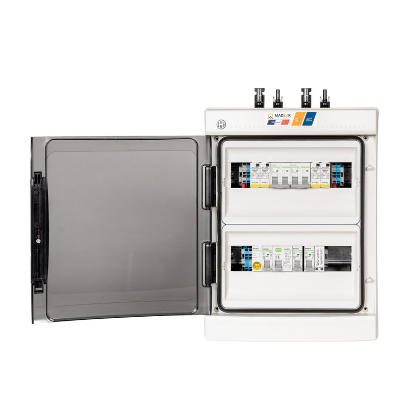 Coffret photovoltaïque AC/DC 6KW monophasé - 2 String - 1MPPT - Parafoudre AC - Diff 300mA