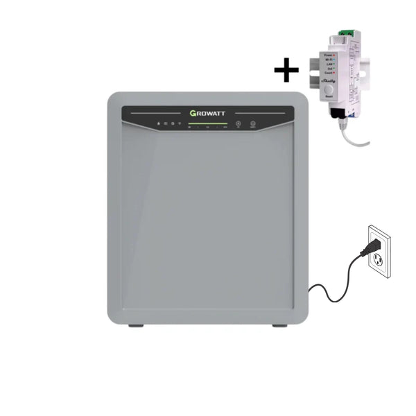 Growatt - Batterie Plug & Play 5kW - AURA 5000 + Shelly - Compteur universel Pro EM-50