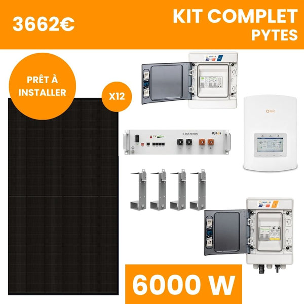 Kit complet 6000W Solis + Batterie PYTES 5.12kWh