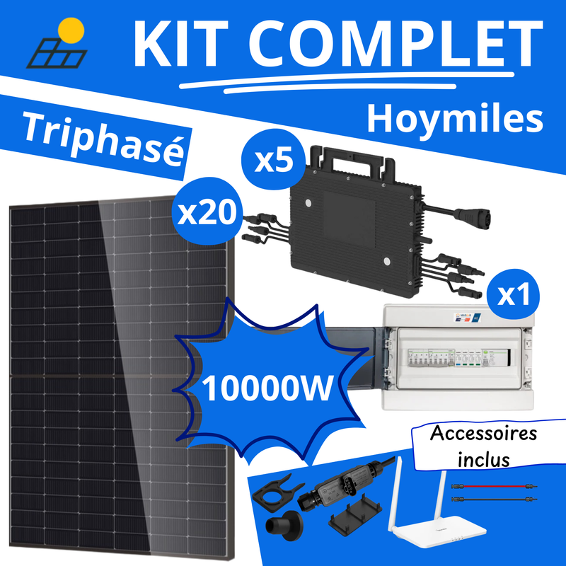 Kit Solaire Complet 10000W Triphasé - Micro-Onduleurs Hoymiles