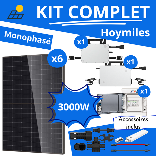 Kit Solaire Complet 3000W Monophasé - Micro-Onduleurs Hoymiles