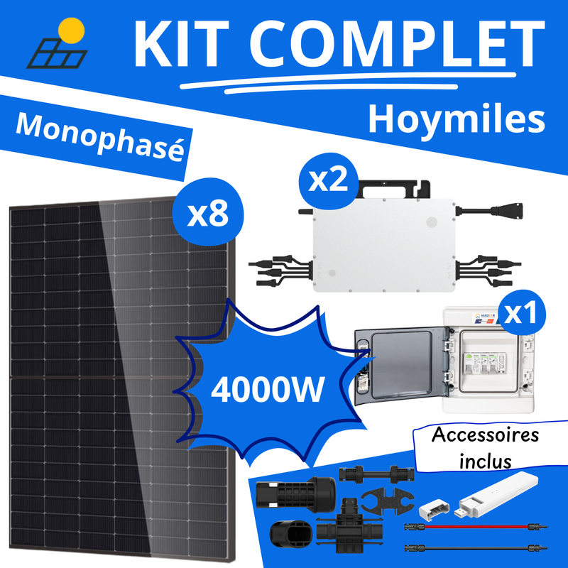 Kit Solaire Complet 4000W Monophasé - Micro-Onduleurs Hoymiles