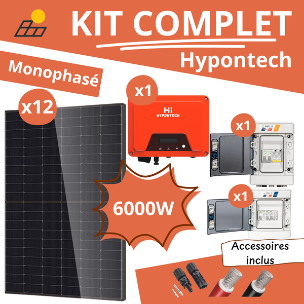 Kit Solaire Complet 6000W Monophasé - Onduleurs Hypontech HPK