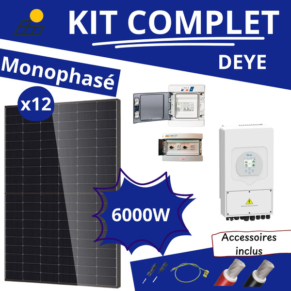 Kit Solaire Complet 6000W Monophasé Deye