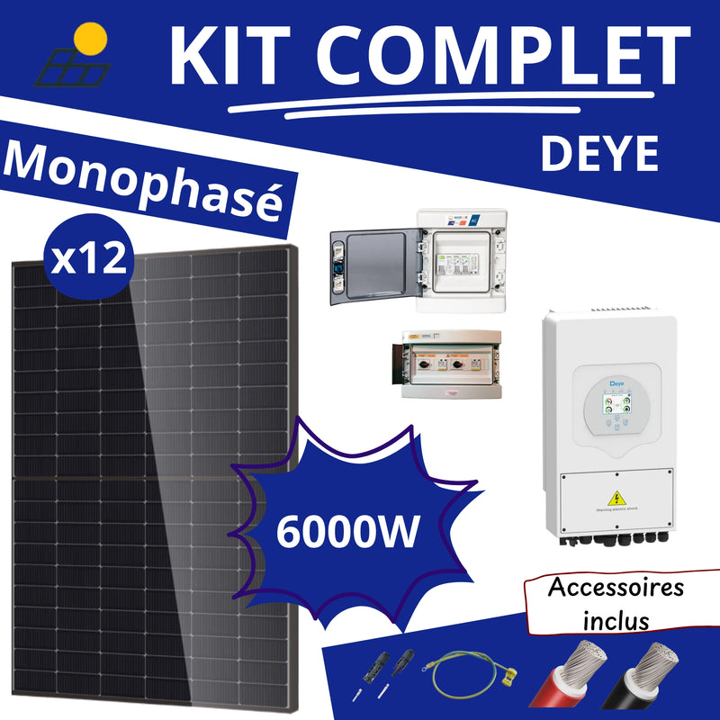 Kit Solaire Complet 6000W Monophasé Deye