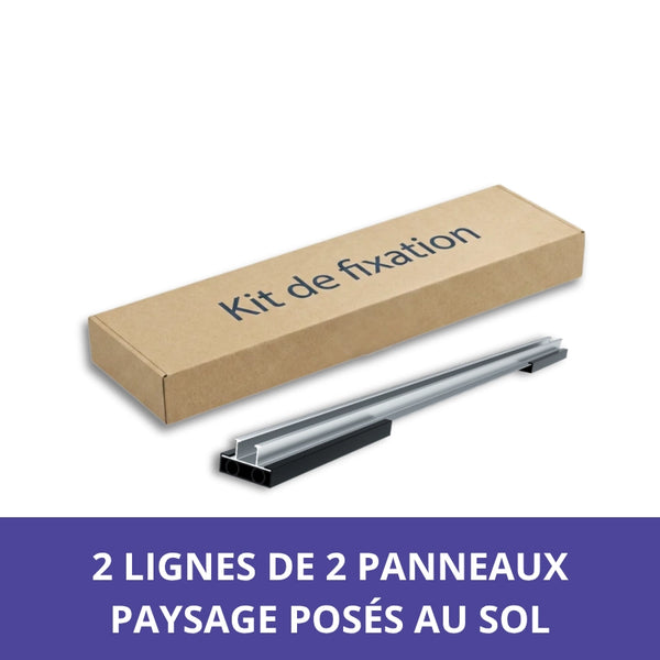 Kit de fixation au sol pour 4 panneaux solaires (2x2)