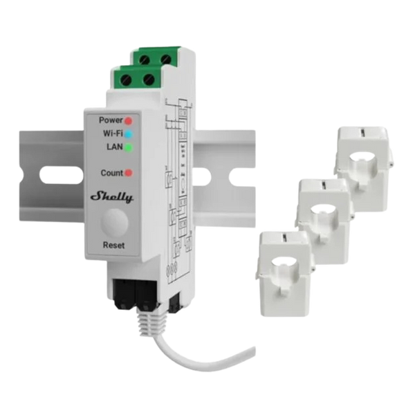 Shelly - Compteur triphasé Pro 3EM 120A avec Tores