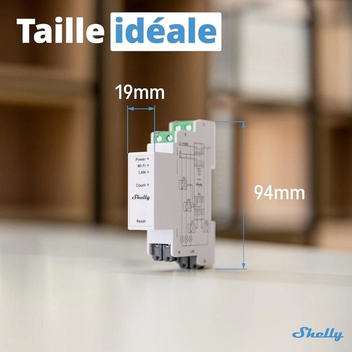 Shelly - Compteur triphasé Pro 3EM 120A avec Tores