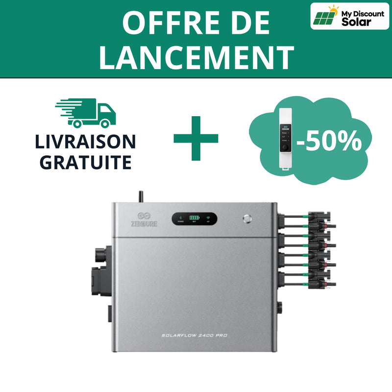 Zendure SolarFlow 2400 Pro – Système de stockage solaire Plug & Play 2400W