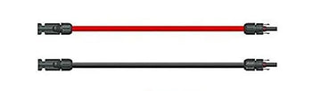 Lot de 2 Câble Solaire 4mm² MC4 avec tête de 1 mètre (noir et rouge)