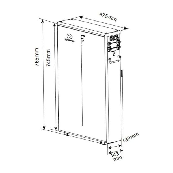 APsystems - Batterie LiFePO4 – 6,5kWh – 51,2V
