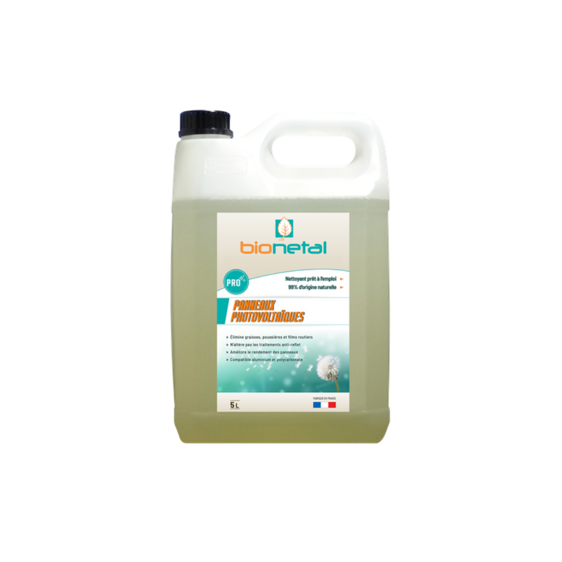 BIONETAL - Nettoyant professionnel pour panneaux solaires Bionetal 5L - prêt à l'emploi
