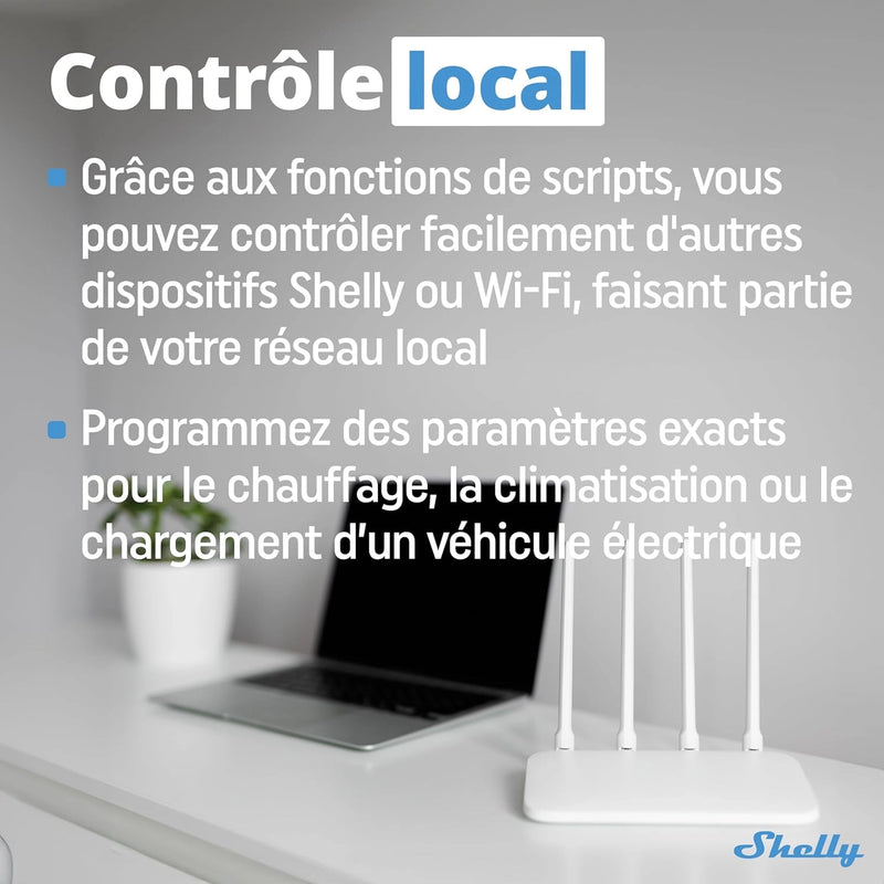 Shelly - Compteur triphasé Pro 3EM 120A avec Tores