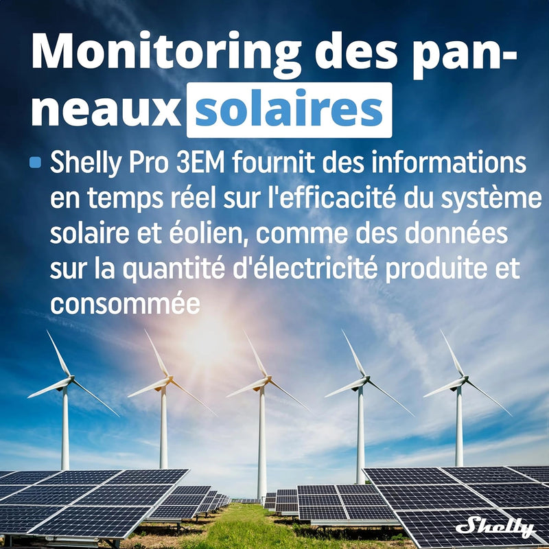Shelly - Compteur triphasé Pro 3EM 120A avec Tores
