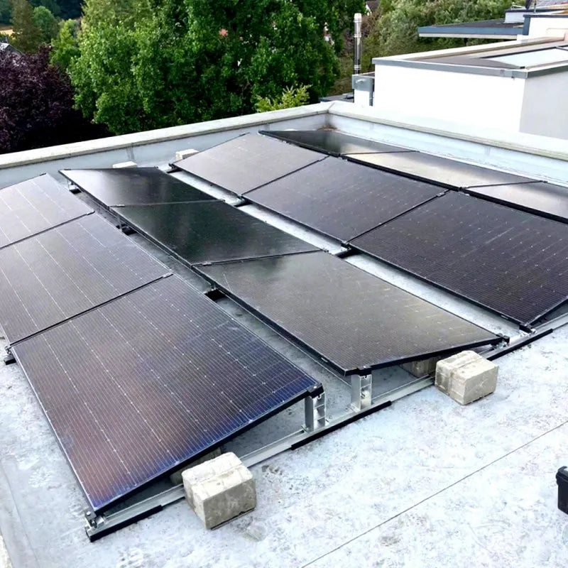 Kit de fixation au sol pour 4 panneaux solaires (2x2) installation