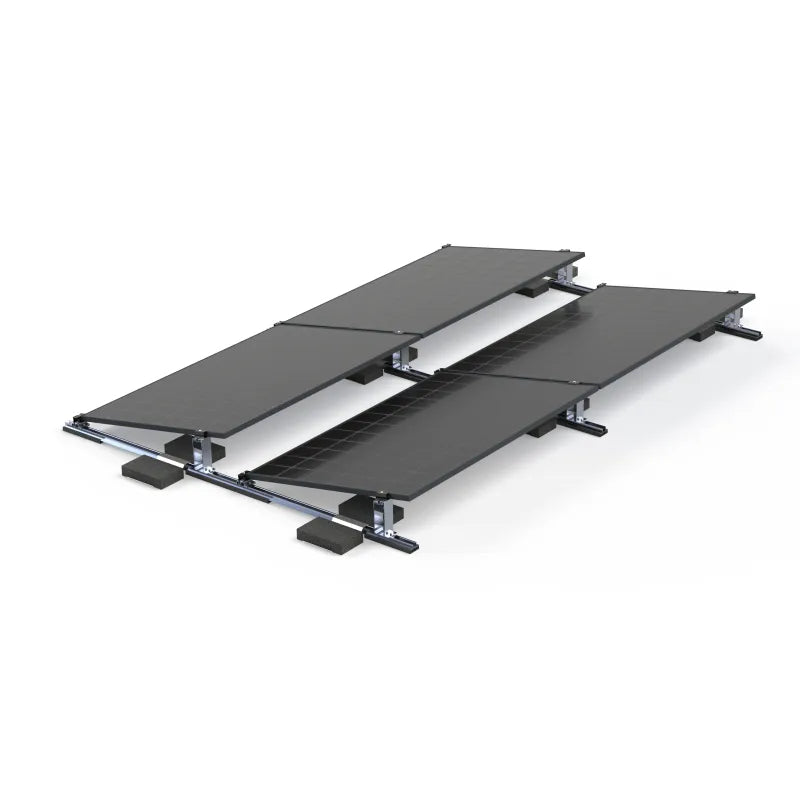 Kit de fixation au sol pour 4 panneaux solaires (2x2)